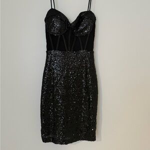 Windsor Black Sequin Mini Dress
